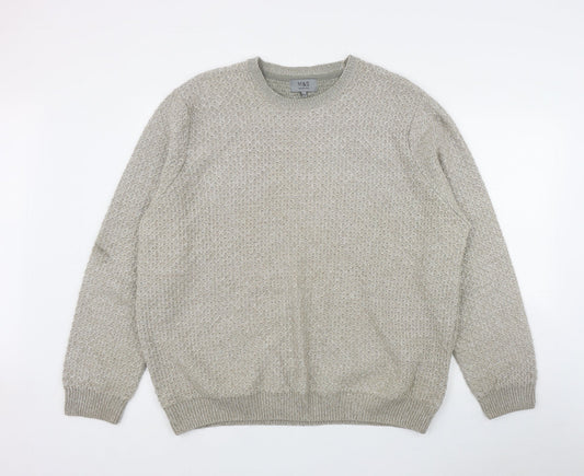 Marks and Spencer Mens Beige Round Neck  Acrylic Pullover Jumper Size 2XL