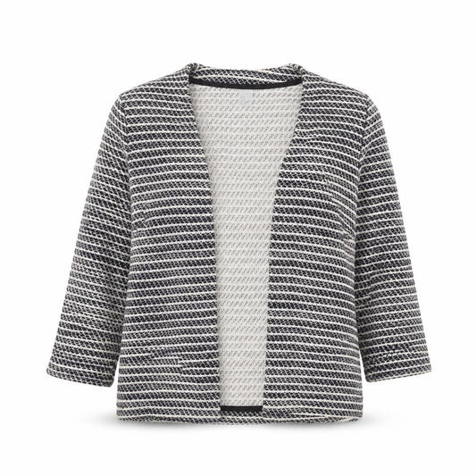 H&M Womens Black V-Neck Striped Cotton Cardigan Jumper Size S