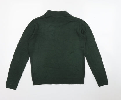 Originals Womens Green Mock Neck  Acrylic Pullover Jumper Size 8