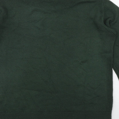 Originals Womens Green Mock Neck  Acrylic Pullover Jumper Size 8