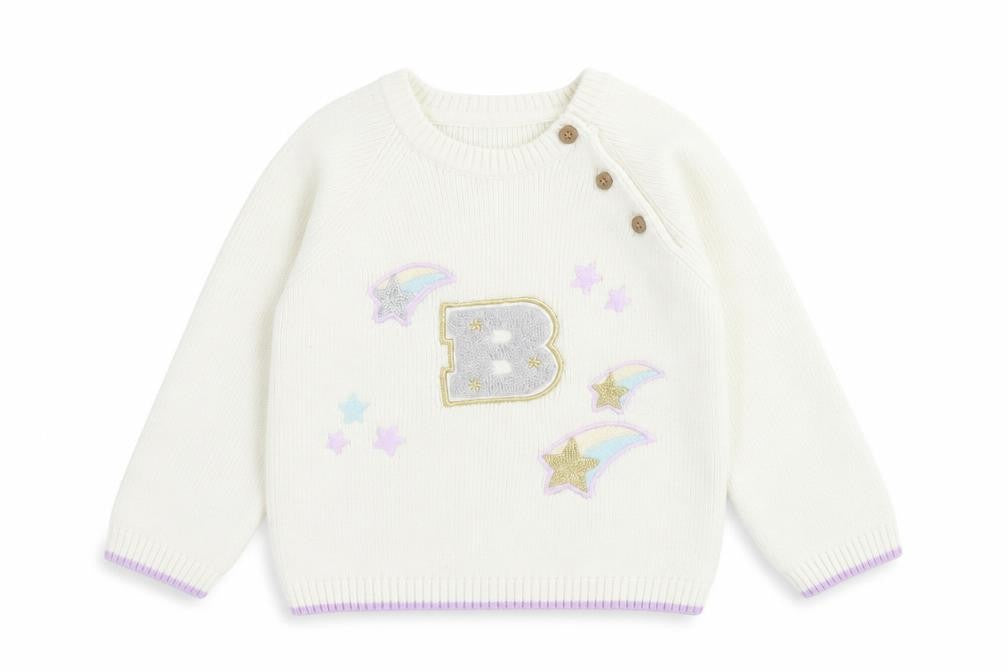Marks & Spencer Baby White  Acrylic Pullover Jumper Size 12-18 Months  Button - B