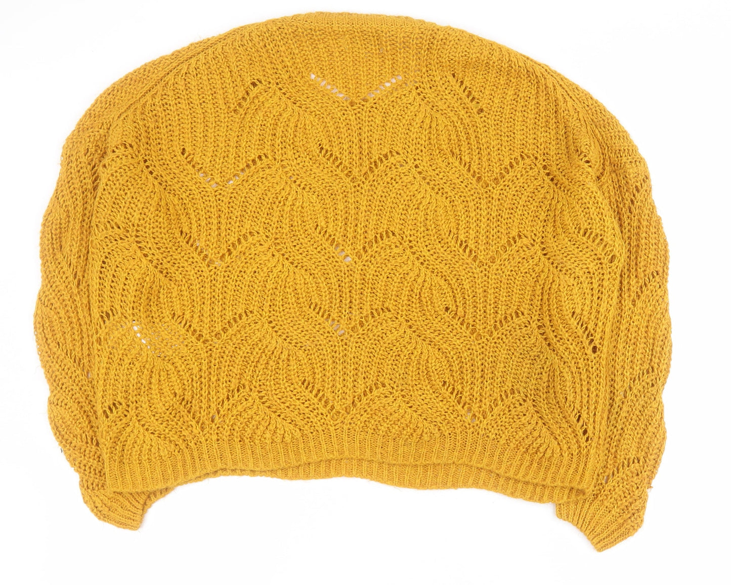 Only Womens Yellow Round Neck  Acrylic Pullover Jumper Size XL