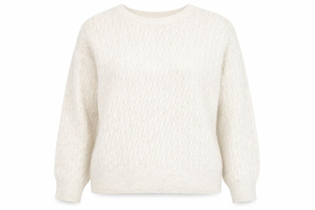 Marks & Spencer Womens Beige Round Neck  Acrylic Pullover Jumper Size L