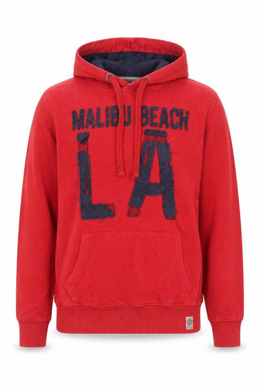 Deluxe Laundry Mens Red  Cotton Pullover Hoodie Size M