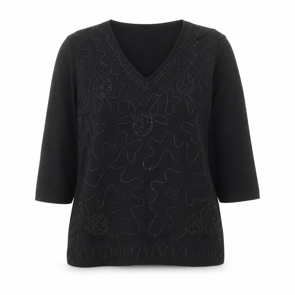 Gerard Womens Black V-Neck  Viscose Pullover Jumper Size 18