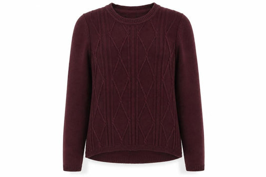 Bonmarché Womens Purple Crew Neck Acrylic Pullover Jumper Size M