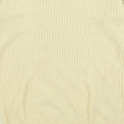 Nasty Gal Womens Beige Boat Neck  Acrylic Pullover Jumper Size M