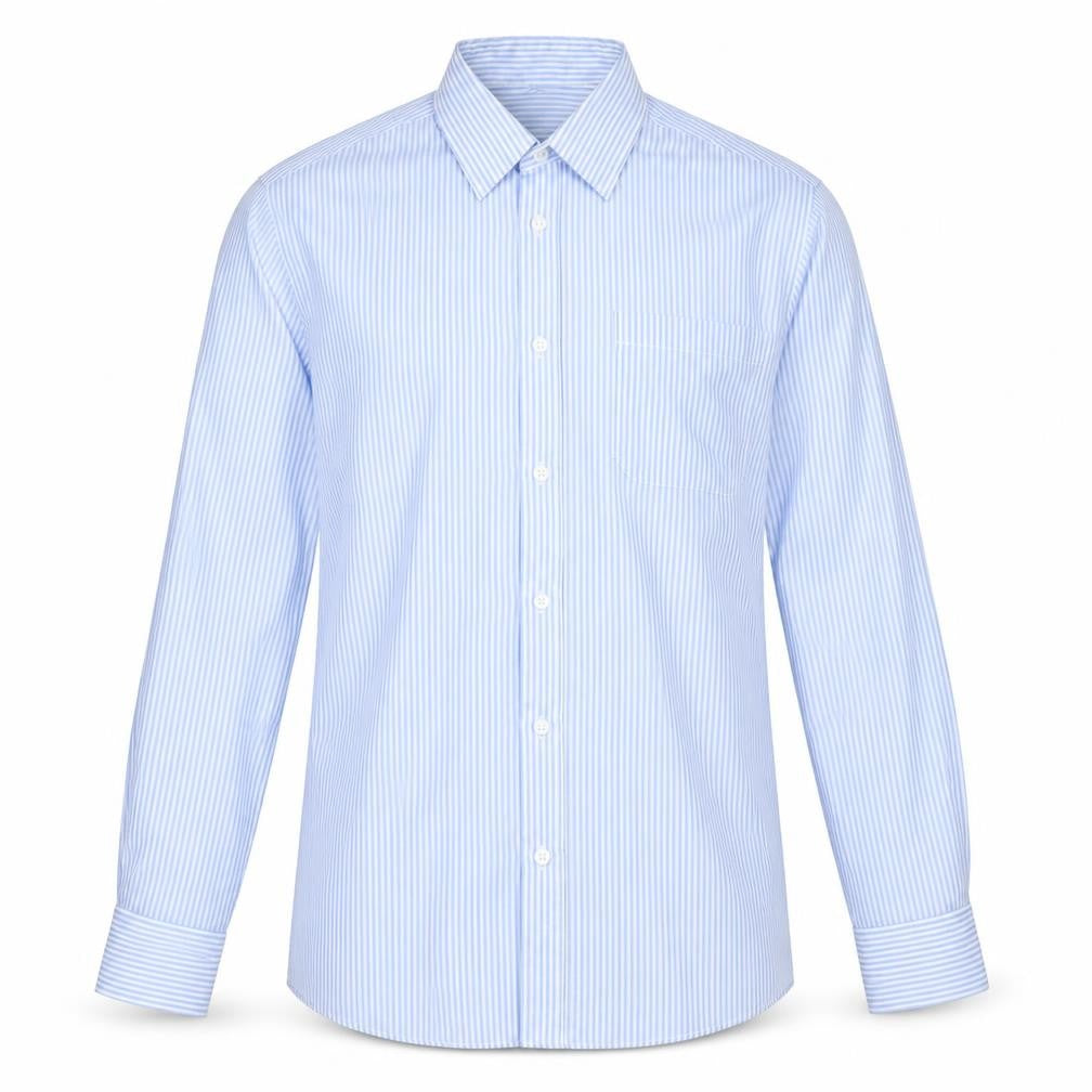 Cedarwood State Mens Blue Striped Cotton Button-Up Size 15 Collared Button