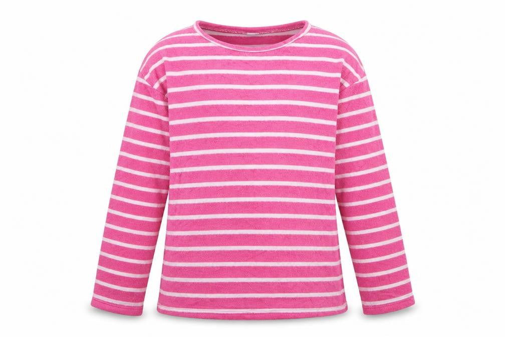 NEXT Girls Pink Striped Polyester Basic Casual Size 9 Years Crew Neck Pullover