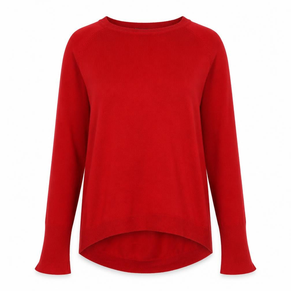 Primark Womens Red Crew Neck  Acrylic Pullover Jumper Size XS