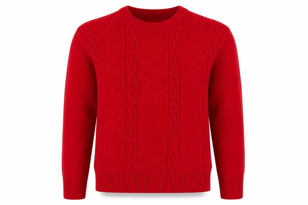 Pure & Natural Womens Red Crew Neck  Acrylic Pullover Jumper Size XS