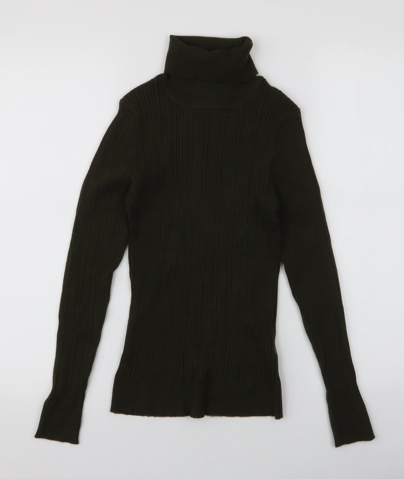 Primark Womens Green Roll Neck  Viscose Pullover Jumper Size M