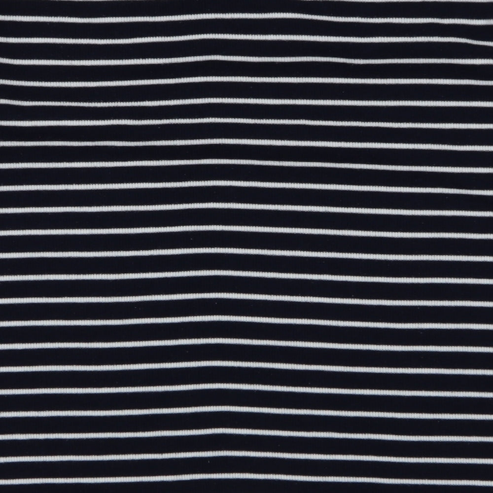 love Leisure Womens Blue Round Neck Striped Polyester Pullover Jumper Size 16
