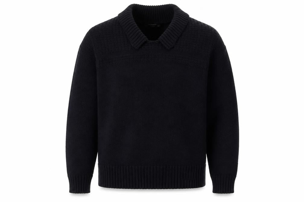 Dunnes Mens Blue Collared  Acrylic Pullover Jumper Size L