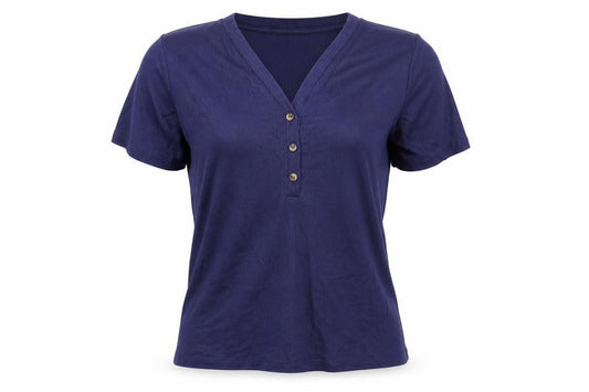 F&F Womens Blue  Polyamide Pullover Sweatshirt Size 12  Button