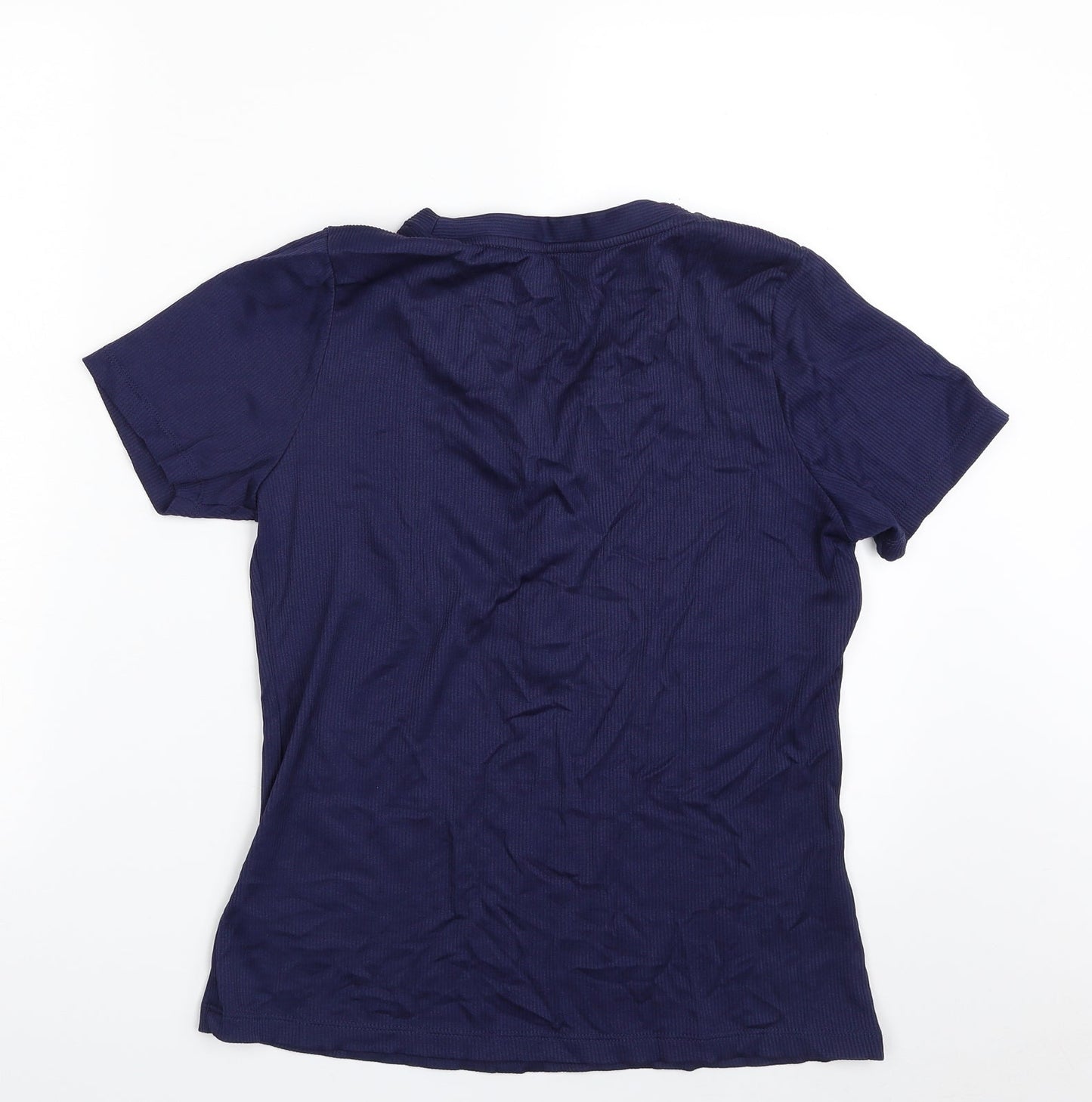 F&F Womens Blue  Polyamide Pullover Sweatshirt Size 12  Button
