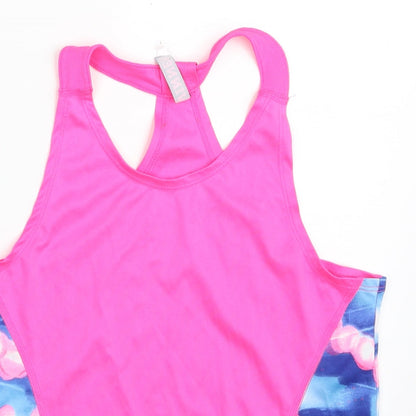 Marks & Spencer Girls Pink Geometric Polyester Vest Sweatshirt Size 12-13 Years  Pullover