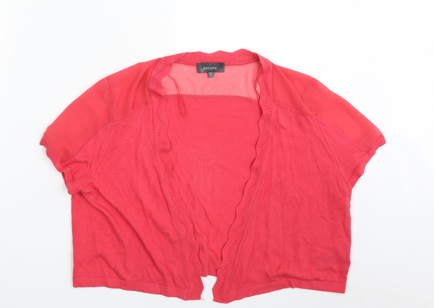 Per Una Womens Pink V-Neck  Viscose Cardigan Jumper Size 16