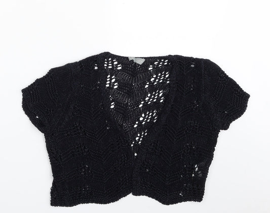 Per Una Womens Blue V-Neck  Acrylic Shrug Jumper Size 14
