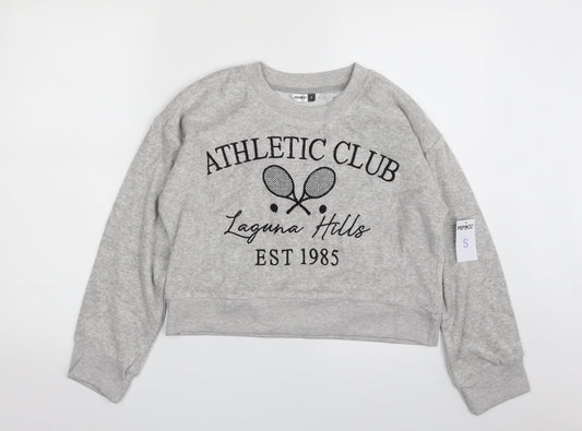 Pep&Co Womens Grey  Cotton Pullover Sweatshirt Size S  Pullover - Athletic Club