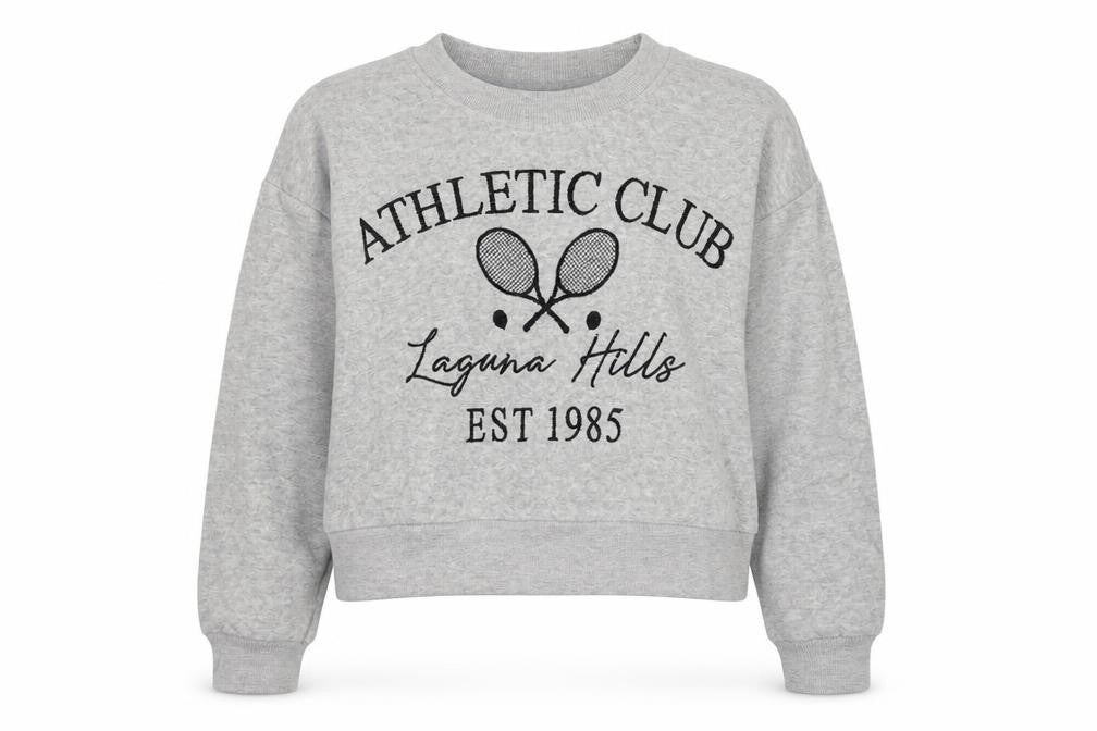 Pep&Co Womens Grey  Cotton Pullover Sweatshirt Size S  Pullover - Athletic Club