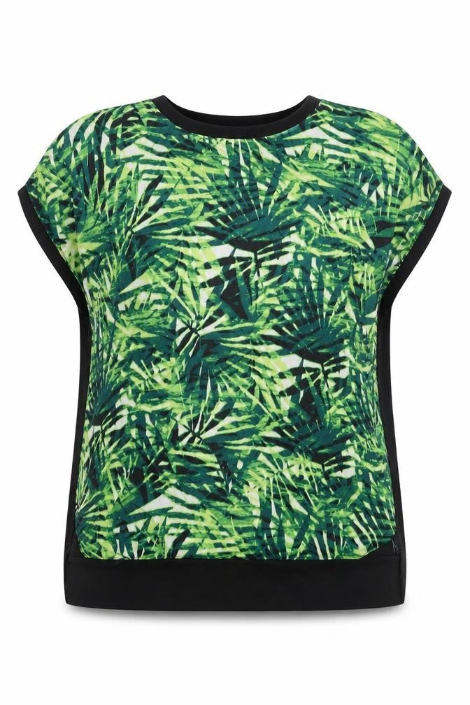 Paraphrase Womens Green Crew Neck Floral Cotton Pullover Jumper Size 10