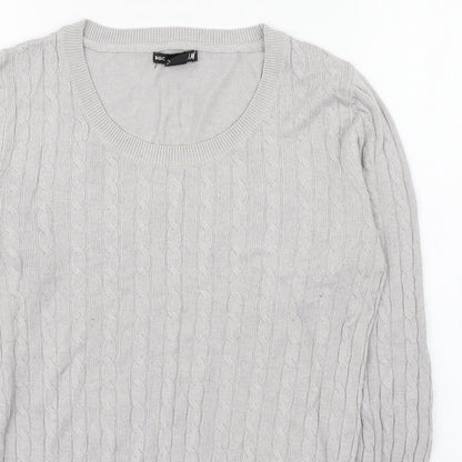 H&M Womens Grey Round Neck  Polyamide Pullover Jumper Size S