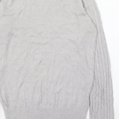 H&M Womens Grey Round Neck  Polyamide Pullover Jumper Size S