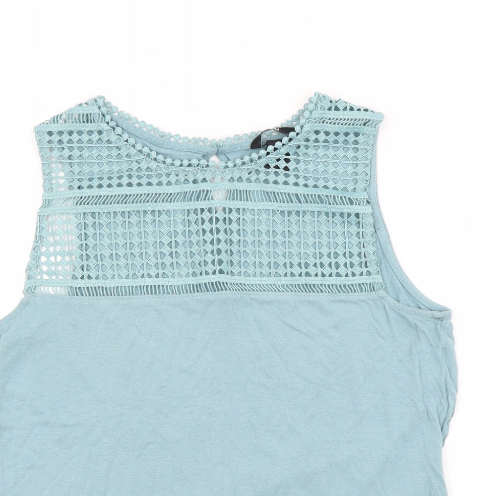 H&M Womens Blue  Polyester Camisole Tank Size S Round Neck