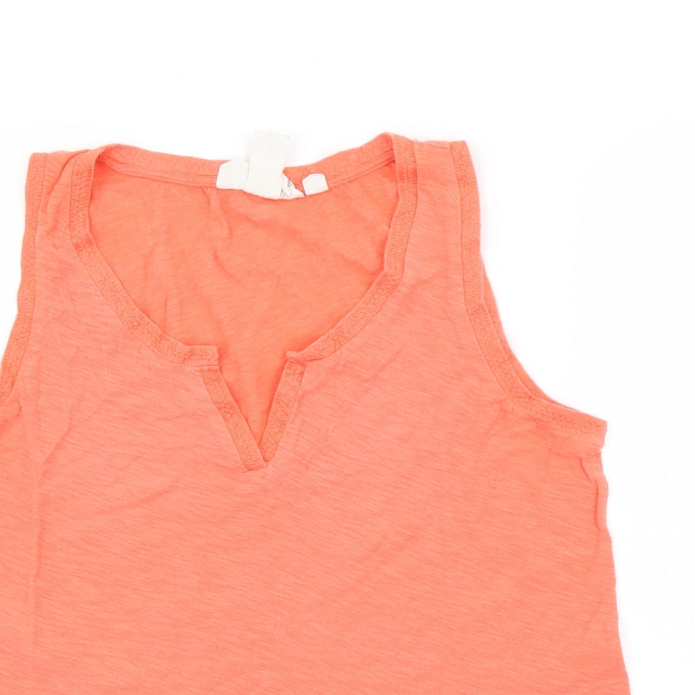 H&M Womens Orange  Cotton Camisole Tank Size S V-Neck