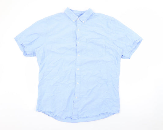 Primark Mens Blue  Cotton  Button-Up Size XL Collared Button