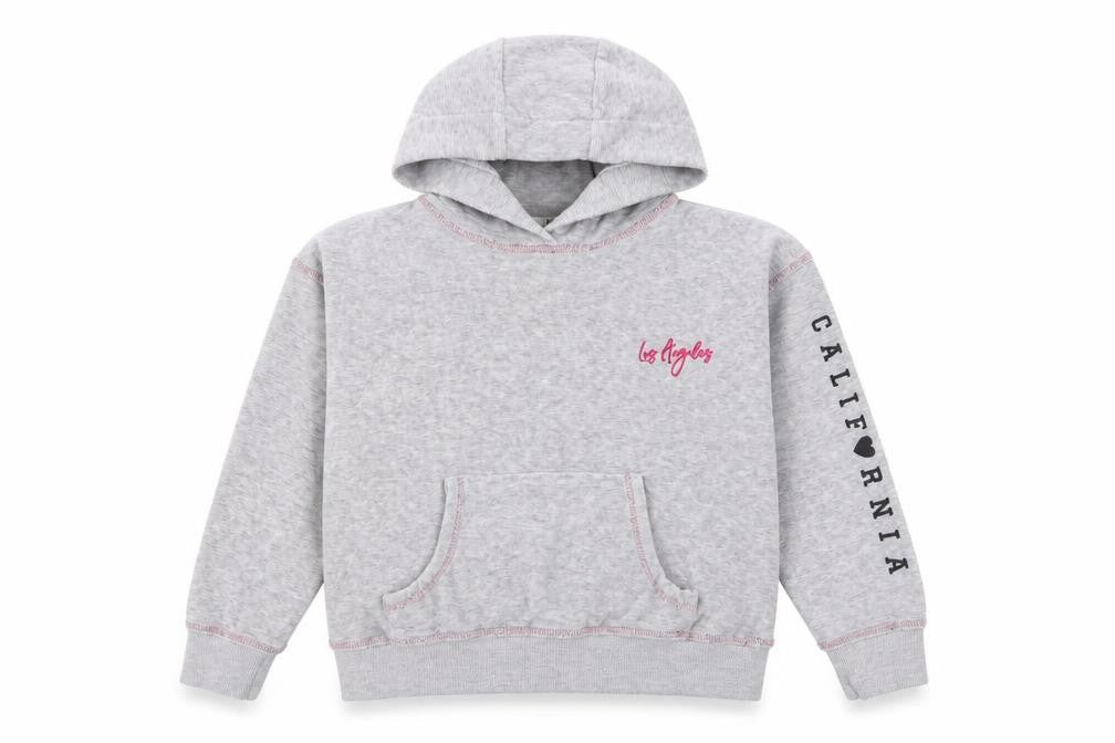 Marks & Spencer Girls Grey  Cotton Pullover Hoodie Size 10-11 Years