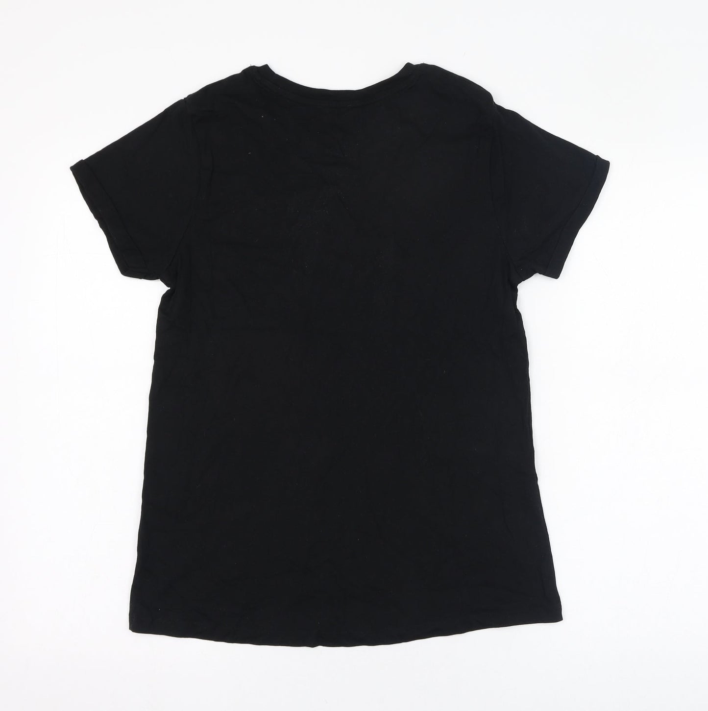 Paramour Womens Black  Polyester Basic T-Shirt Size 12 Round Neck - Tropical vibes