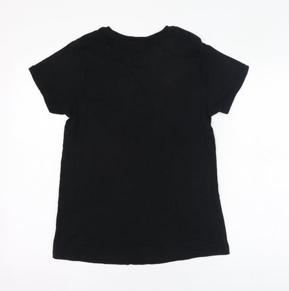 Paramour Womens Black  Polyester Basic T-Shirt Size 12 Round Neck - Tropical vibes