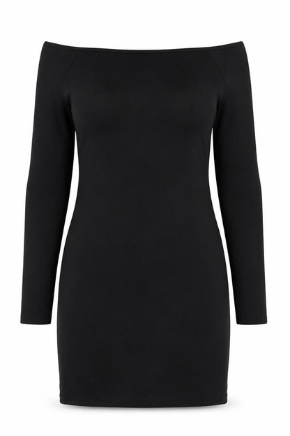 PRETTYLITTLETHING Womens Black  Polyester Pencil Dress  Size 8  Square Neck Pullover
