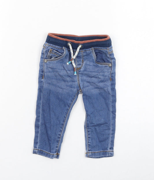 F&F Boys Blue  Cotton Capri Jeans Size 3-6 Months  Pullover