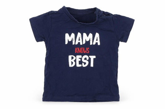 Matalan Boys Blue  Cotton Basic T-Shirt Size 6-9 Months Round Neck Pullover - Mama knows best