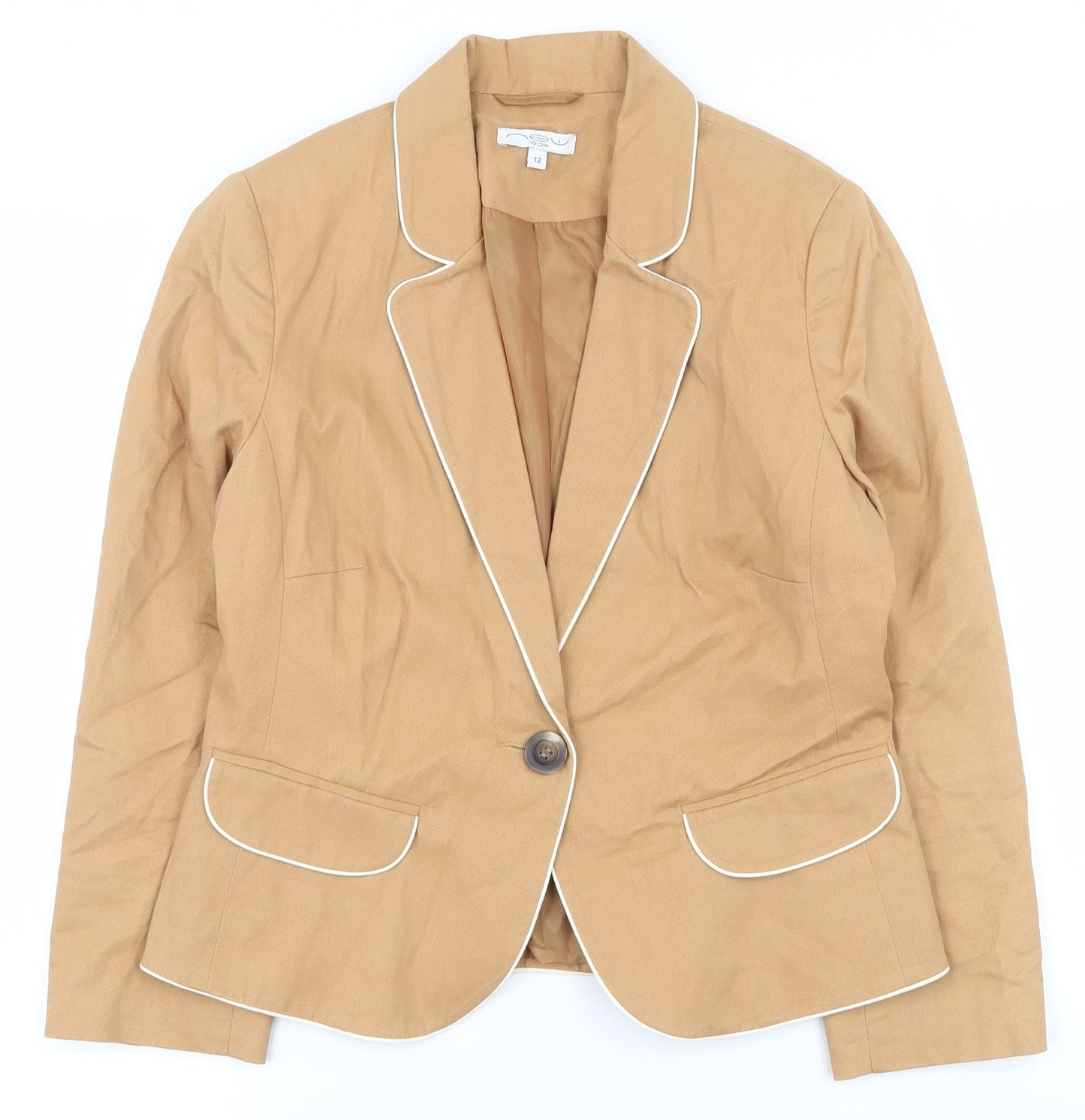 New Look Womens Brown   Jacket  Size 12  Button