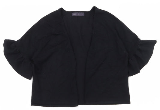 Marks and Spencer Womens Black V-Neck  Viscose Cardigan Jumper Size M   - Cropped, Flared sleeves