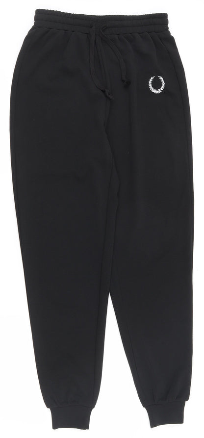 SHEIN Womens Black  Polyester Jogger Trousers Size XS L28 in Regular Drawstring
