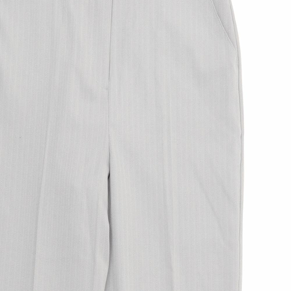 Slimma Womens Grey Striped Polyester Dress Pants Trousers Size 10 L30 in Regular Button