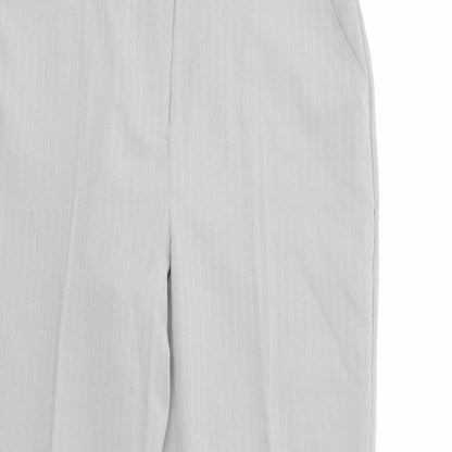 Slimma Womens Grey Striped Polyester Dress Pants Trousers Size 10 L30 in Regular Button