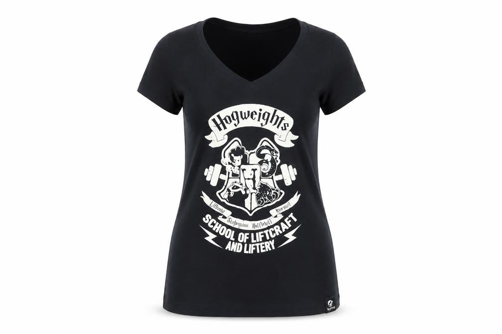 SunFrog Womens Black  Cotton Basic T-Shirt Size S V-Neck - Hogweights