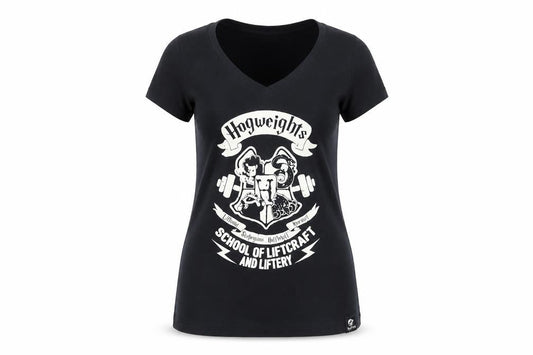 SunFrog Womens Black  Cotton Basic T-Shirt Size S V-Neck - Hogweights