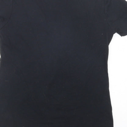 SunFrog Womens Black  Cotton Basic T-Shirt Size S V-Neck - Hogweights