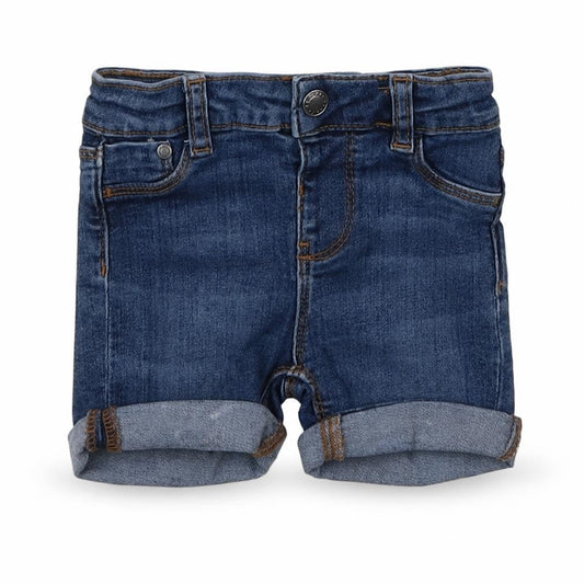 Primark Girls Blue  Cotton Cropped Jeans Size 6-9 Months  Button