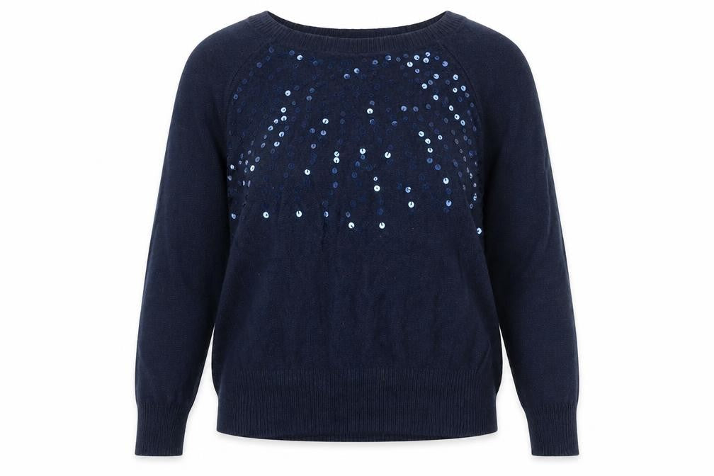 NEXT Womens Blue Boat Neck  Viscose Pullover Jumper Size 8