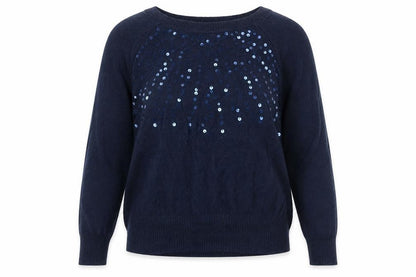 Next Womens Blue Boat Neck  Viscose Pullover Jumper Size 8