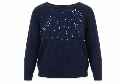 Next Womens Blue Boat Neck  Viscose Pullover Jumper Size 8