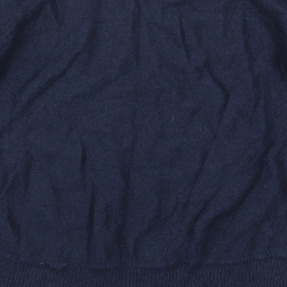 Next Womens Blue Boat Neck  Viscose Pullover Jumper Size 8